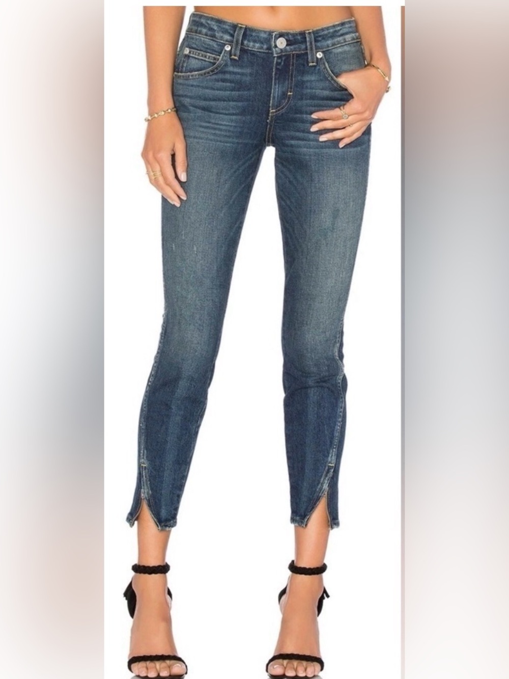 AMO Twist Zip Jeans in Sapphire
